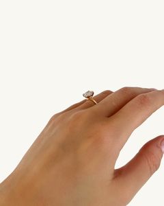 Bague en or jaune 14 carats avec diamant naturel serti de griffes taille émeraude 2,5ct bijoux fins pour mariage fiançailles fête OEM femmes - Product Image 3