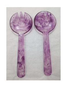 Premium Handmade Resin <b>Salad</b> Serving Set <b>Spoon</b> Fork Modern Eco-Friendly Party Cutlery for Kitchen Use Stylish Serving Utensils - Product Image 1