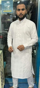 Traditional Style Long Sleeve Cotton <b>Kurta</b> Pajama Ready to Ship for Adults Direct Exporters of <b>Indian</b> & Pakistani Clothing - Product Image 2