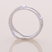 Bague de mariage de luxe pour femme Avina Jewels, diamant rond brillant courbé certifié IGI, plaqué rhodium, or massif 18 carats