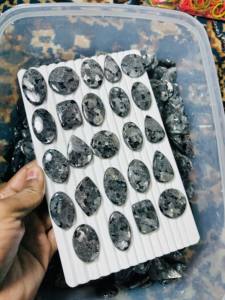 ASHU GEMS - Cabujón de Larvikita de Alta Calidad, Piedras Preciosas Naturales Sueltas a Granel, Lote de Piedras Semipreciosas para la Fabricación de Joyas - Product Image 2