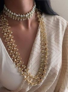 Collar de perlas Kundan tradicional de alta calidad, joyería étnica con intrincado trabajo Kundan y perlas brillantes para ocasiones especiales - Product Image 2