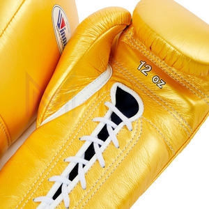 Gants de boxe professionnels de haute qualité, fabriqués sur mesure, en cuir véritable, à lacets, imperméables, respirants, séchage rapide - Product Image 4