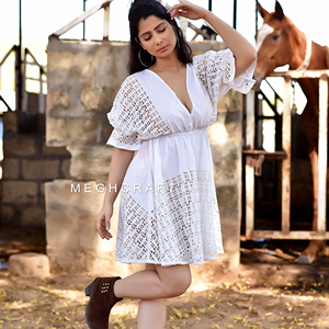 Mode bohème printemps écologique taille naturelle imprimé floral robe longueur au sol-broderie schiffli-plage/centre de villégiature/vacances - Product Image 1