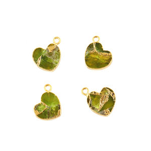 Connecteur de pendentif fait à la main mohave péridot cuivre turquoise connecteur en forme de petit cœur pendentif charmes connecteur fabrication de bijoux - Product Image 3