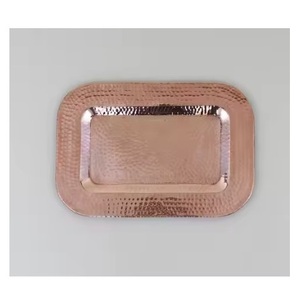 Increíble Bandeja de Servicio de Cobre Hecha a Mano con Acabado Martillado, Bandeja de Almacenamiento Duradera, Precio Superior para Reventa y Uso Comercial - Product Image 1