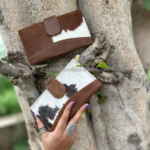 Nouveaux vrais cheveux faits à la main élégants sur la peau fourrure cuir soirée femmes épaule sacs fourre-tout et cheveux élégants sur cacher portefeuilles ensembles combinés - Product Image 3