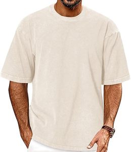 T-shirts à manches courtes pour hommes, pulls oversize d'entraînement, t-shirts décontractés de couleur unie - Product Image 2