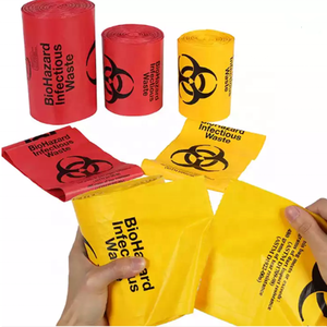 Venta al por mayor barato 100% Biodegradable Rojo Médico Biohazard bolsa de basura de plástico con logotipo impreso - Product Image 3