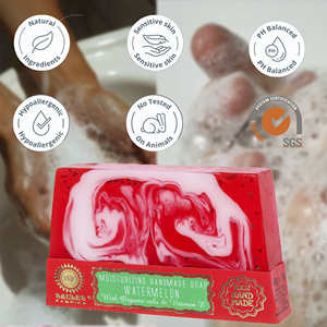 Watermelon <b>Soap</b> Bar Fresh Hydration Clean Soft Skin Formula Glycerin Base Almond Olive Oil Private Label OEM Bulk Supply - Product Image 1