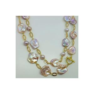 Collana lunga fatta a mano con perla naturale 1801 coltivata