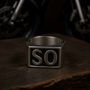 Anillo de Motero de Acero Inoxidable para Hombre con Inicial de Letra B, Tallas 8-14, SR122, Anillos de Moda, Vendedor de EE. UU. - Product Image 3