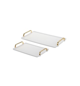 Lot de 3 plateaux de service en acrylique design vintage plateau en acrylique de grande qualité pour la maison hôtel restaurant vaisselle plateau en acrylique - Product Image 3