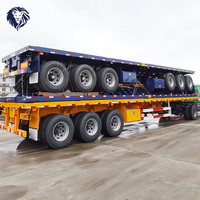 Semi-remorque plateau en acier de haute qualité, 3 essieux, charge utile >30000kg, longueur 7200mm, vente directe usine Shandong - Meilleures ventes