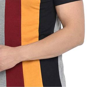 Dernier design Coton Polyester Matériau léger Meilleur design Vêtements pour hommes Nouveau design T-shirt High Street Style Couleur contrastée - Product Image 6