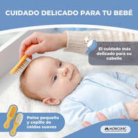 Mobiclinic Kit de soins pour bébé sans BPA en orange 8 articles ensemble de soins des ongles pour un usage quotidien à entraînement manuel avec des matériaux en plastique PP en tissu