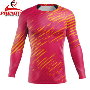 Custom Wholesale <b>Compression</b> Shirts <b>Base</b> <b>Layer</b> Polyester Workout Rash Guards Men Fitness Mens Shirt - Product Image 1