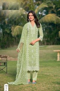 Nuevo conjunto de algodón Premium 60*60 bordado pesado y Organza Dupatta Kurtis para fiestas colección de verano - Product Image 3