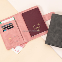 Porta Pasaportes Magnético Personalizado con Logotipo, Organizador de Documentos y Boletos de Viaje, Color Rosa Multicolor