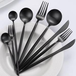 Ensemble de couverts de restaurant de mariage design élégant couteau cuillère fourchette couverts ensemble de vaisselle noir pour ensemble de couverts de mariage - Product Image 1