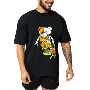 Premium Oversized Men Printed T Shirt Street Style <b>Graphic</b> <b>Tee</b> Loose Baggy Fit 100% Cotton Jersey Fashion Summer Casual Wear - Product Image 3