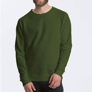 Verde personalizado de alta calidad francés Terry 100% de algodón liso gota hombro cuello redondo al por mayor sudadera Unisex - Product Image 4