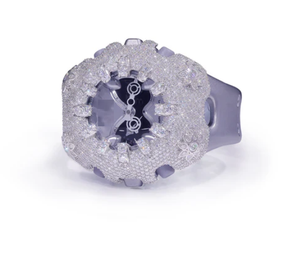 นาฬิกาหน้าปัดทรงกลมขนาดใหญ่ ประดับเพชรโมอิสซาไนต์ ตัวเรือนและสายสแตนเลส กันน้ำได้ 10 บาร์ - Product Image 2