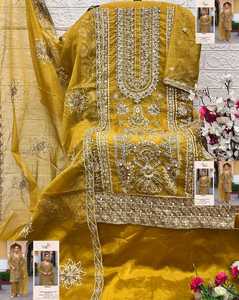 Festival Wear Organza Avec Broderie Salwar Costume Femme Fabricant De Mode Et Fournisseur De L'Inde Au Taux Le Plus Bas - Product Image 6