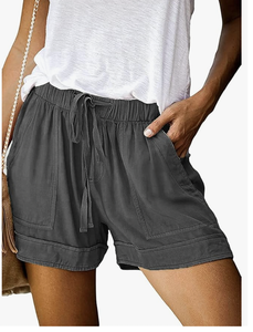 Women's Summer Cotton <b>Shorts</b> Made in Bangladesh Comfy <b>Elastic</b> <b>Waist</b> Drawstring Casual <b>Shorts</b> with Pockets Bulk Wholesale - Product Image 2