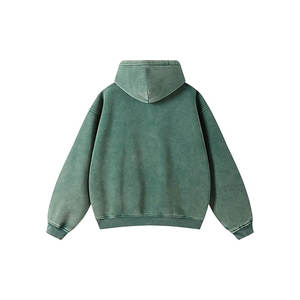 Sudadera con capucha con cremallera lavada con ácido para hombre personalizada al por mayor 2025 Sudadera con capucha de mezcla de algodón polar transpirable de secado rápido - Product Image 6