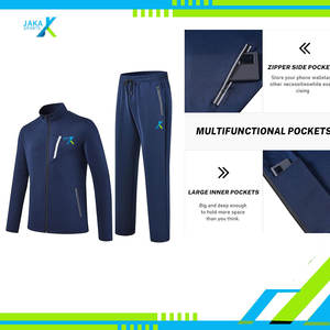 Ensemble de survêtements athlétiques pour hommes, deux pièces, survêtement, tenue de jogging, vêtements de sport décontractés à fermeture éclair complète pour la course à pied - Product Image 5