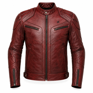 Veste de moto en cuir avec protection des épaules et des coudes |   Noir Bourgogne Vert |   Fabricant OEM ODM |   Qualité de conception haut de gamme | - Product Image 1
