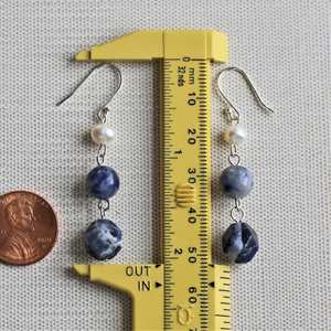 Pendientes de cuentas bohemias con flecos en cascada Andy de diseño turquesa, regalo de joyería único - Product Image 4