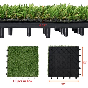 Top buen precio 2017 Venta caliente interior exterior jardín alfombra césped artificial azulejos para decoración de paisaje - Product Image 2