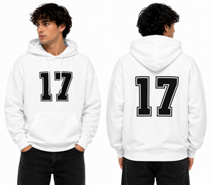 Sudadera con Capucha Blanca para Hombre con Estampado del Número 17, Corte Regular, Informal, de Algodón Tejido, con Logotipo Frontal, para Otoño - Product Image 1