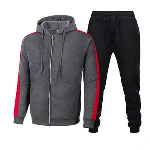 ชุดวอร์มเข้ารูปสำหรับผู้ชายผ้าคอตตอนชุดวอร์มมีซิปดีไซน์ตัดกันชุดออกกำลังกายสำหรับฤดูหนาวมาใหม่ - Product Image 3