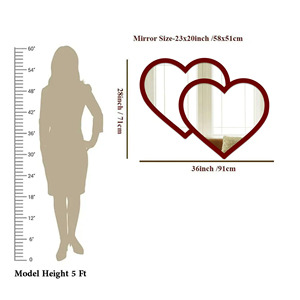 Miroir mural moderne et élégant en forme de coeur Accent de maison romantique et élégant pour n'importe quelle pièce - Product Image 4