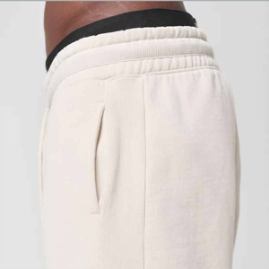 High Street Men's Eco-Friendly Canvas Fabric Sweat <b>Shorts</b> Custom Casual Solid Pattern Elastic Waist Breathable Quick Dry Pockets - Product Image 6