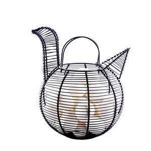 Panier rond en fil métallique avec poignée fruits noirs légumes oeufs panier de rangement pour linge ménage pour chambre vêtements maison cuisine - Product Image 1
