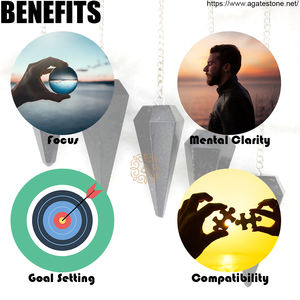 Péndulo curativo de ágata negra de energía de conexión a tierra con superficie pulida para trabajo espiritual y uso decorativo de amor - Product Image 3