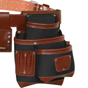 Bolsa Portaherramientas Profesional de Cuero Genuino de Gran Capacidad con Soporte para Martillo y Múltiples Bolsillos para Electricistas y Carpinteros OEM - Product Image 2