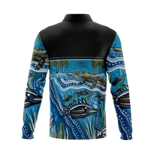 Vêtements de pêche par sublimation personnalisée Maillot de pêche à manches longues Polyester Protection UV Polos de pêche OEM Conception personnalisée - Product Image 2
