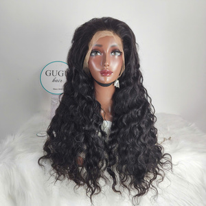 26 pouces 100% perruque de cheveux humains vietnamiens bruts vague profonde 13x6 frontale longue longueur Double dessiné Transparent direct Vietnam vendeur - Product Image 2