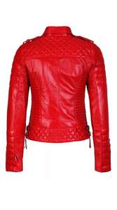 Vente en gros de vestes d'hiver professionnelles en cuir pour femmes de toutes tailles avec col montant couleurs attrayantes en vrac - Product Image 4