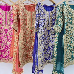 FABZONE Salwar Kameez et Lehenga Choli vintage indiens et pakistanais pour femmes adultes, prêts-à-porter, imprimés numériquement, pour fêtes - Product Image 1