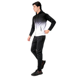 Men's Gradient Color Tracksuit Set with Full Zip <b>Hoodie</b> and Slim Fit Jogger Pants Stylish Sportswear for Gym Training <b>Running</b> - Product Image 1