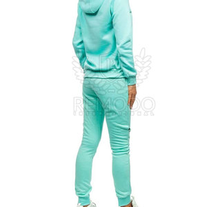 Stretchable Winter Solid <b>Polyester</b> <b>Tracksuit</b> for Women High Performance Activewear 2-Piece Long Set for Outdoor Activities - Product Image 2