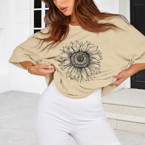 บริการ OEM เสื้อยืดโอเวอร์ไซส์ผู้หญิงขายดีสำหรับฤดูร้อน ผ้าฝ้าย 100% ระบายอากาศได้ดี เป็นมิตรกับสิ่งแวดล้อม ทรงหลวม รับสกรีนโลโก้ ขายส่ง - Product Image 4