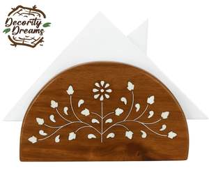 Porte-serviettes en bois de qualité supérieure avec un paquet de mouchoirs pour la cuisine, le bureau, le restaurant, le café, les tables de fête - Product Image 3