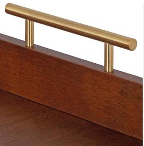 Bandeja de bambú natural para servir alimentos con asas de metal para uso en el hogar y el restaurante Pedido mínimo 20 piezas - Product Image 3